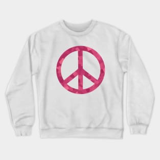 Peace Sign Raspberry Sorbet Crewneck Sweatshirt